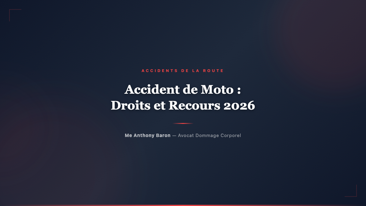 Accident de Moto : Indemnisation, Droits et Recours en 2026 - Avocat dommage corporel Toulouse
