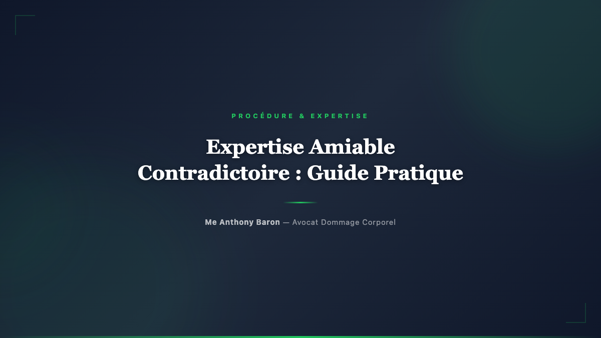 Expertise Amiable Contradictoire : Preparation et Conseils d'Avocat - Avocat dommage corporel Toulouse