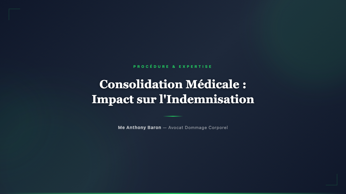 Consolidation Medicale : Definition, Date et Impact sur l'Indemnisation - Avocat dommage corporel Toulouse