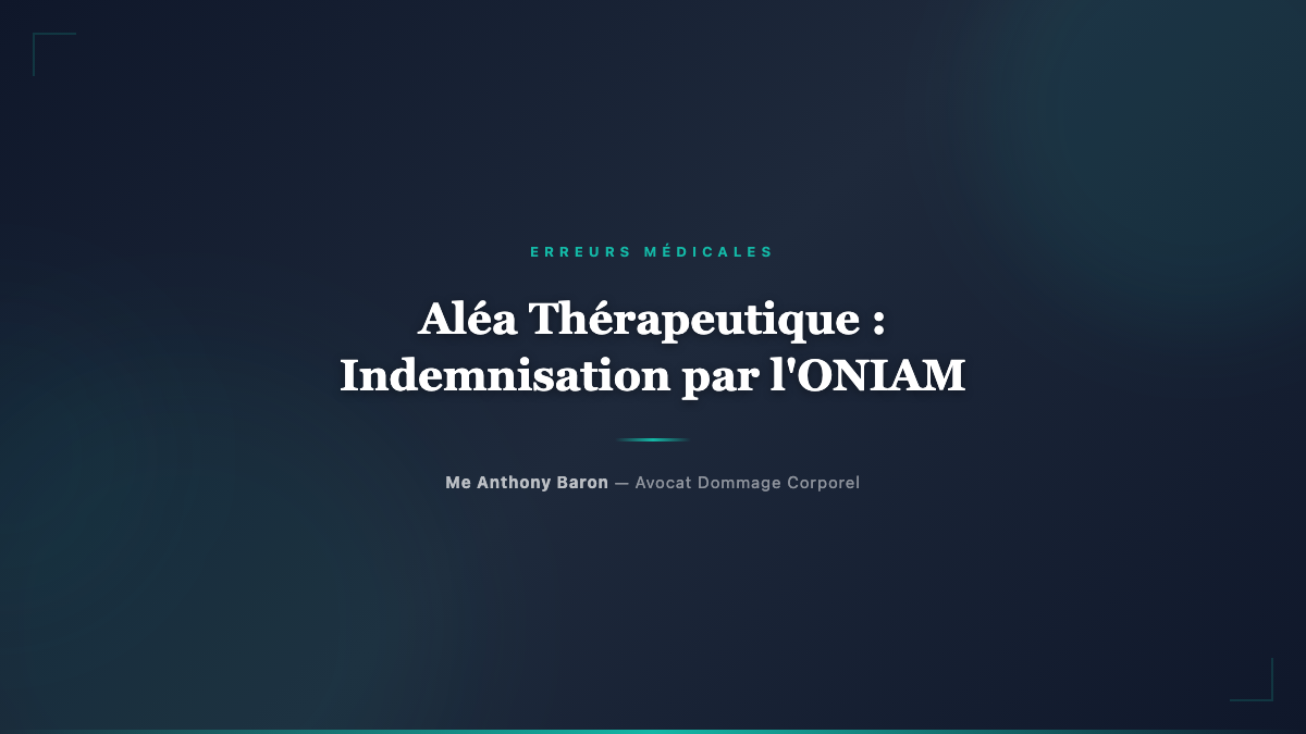 Alea Therapeutique : Indemnisation par l'ONIAM Sans Faute Medicale - Avocat dommage corporel Toulouse