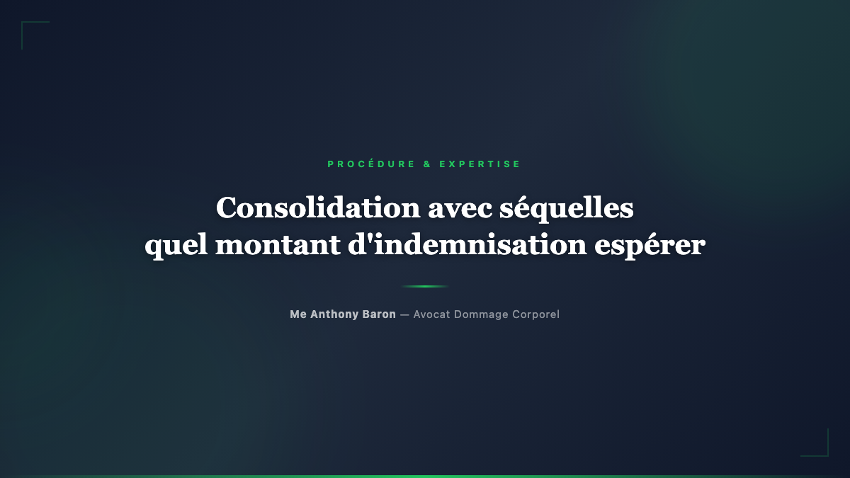 Consolidation avec séquelles, quel montant d'indemnisation espérer