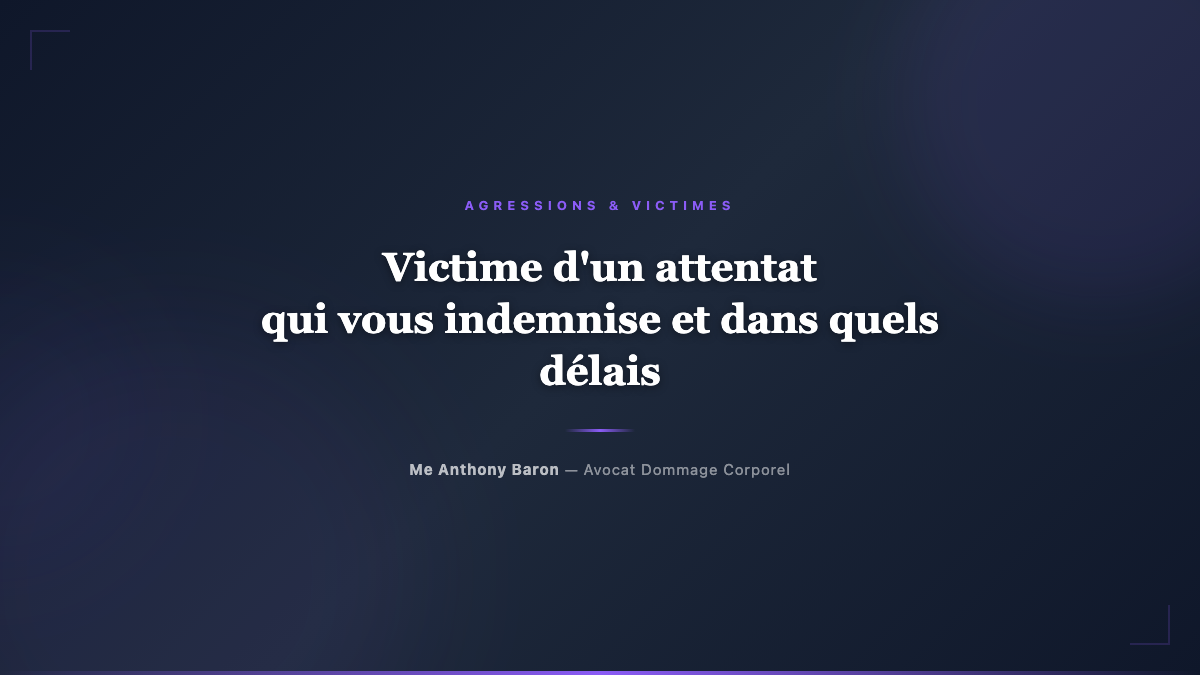Victime d'un attentat, qui vous indemnise et dans quels délais