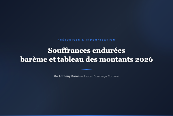 Souffrances endurées, barème et tableau des montants 2026