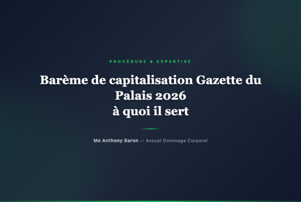 Barème de capitalisation Gazette du Palais 2026, à quoi il sert